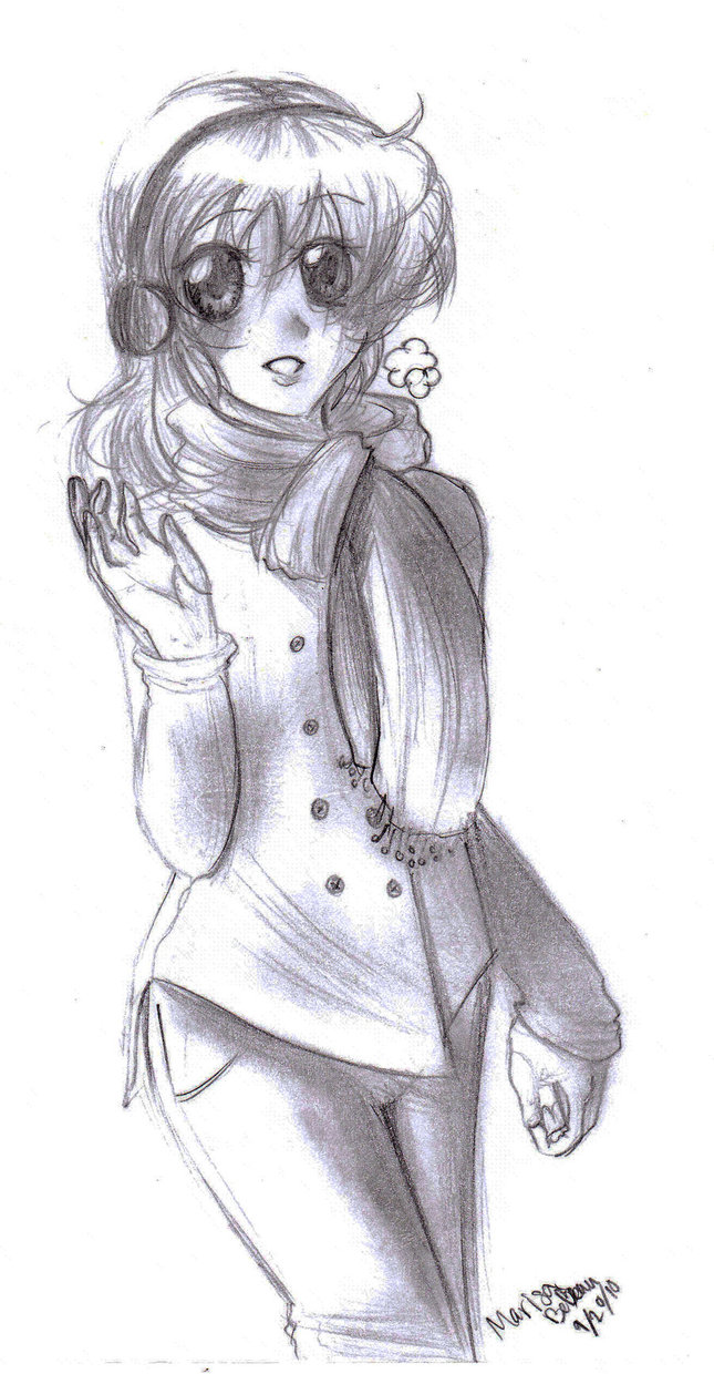 645x1240 Anime Girl Sketch By Mayday Daywalker - Hot Girl Sketch