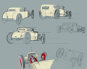 300x240 Hot Rod Drawings Fine Art America - Hot Rod Sketches