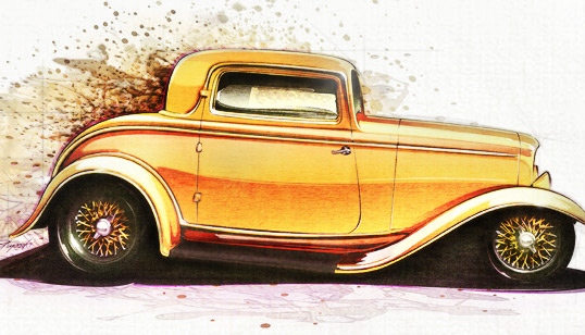 538x308 How To Draw Cars Drawing Hot Rods - Hot Rod Sketches