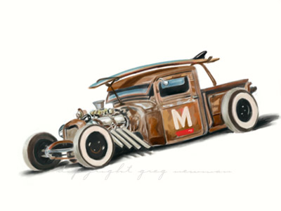 400x300 Rat Rod Mudbrick Speed Sketch By Greg Newman - Hot Rod Sketches
