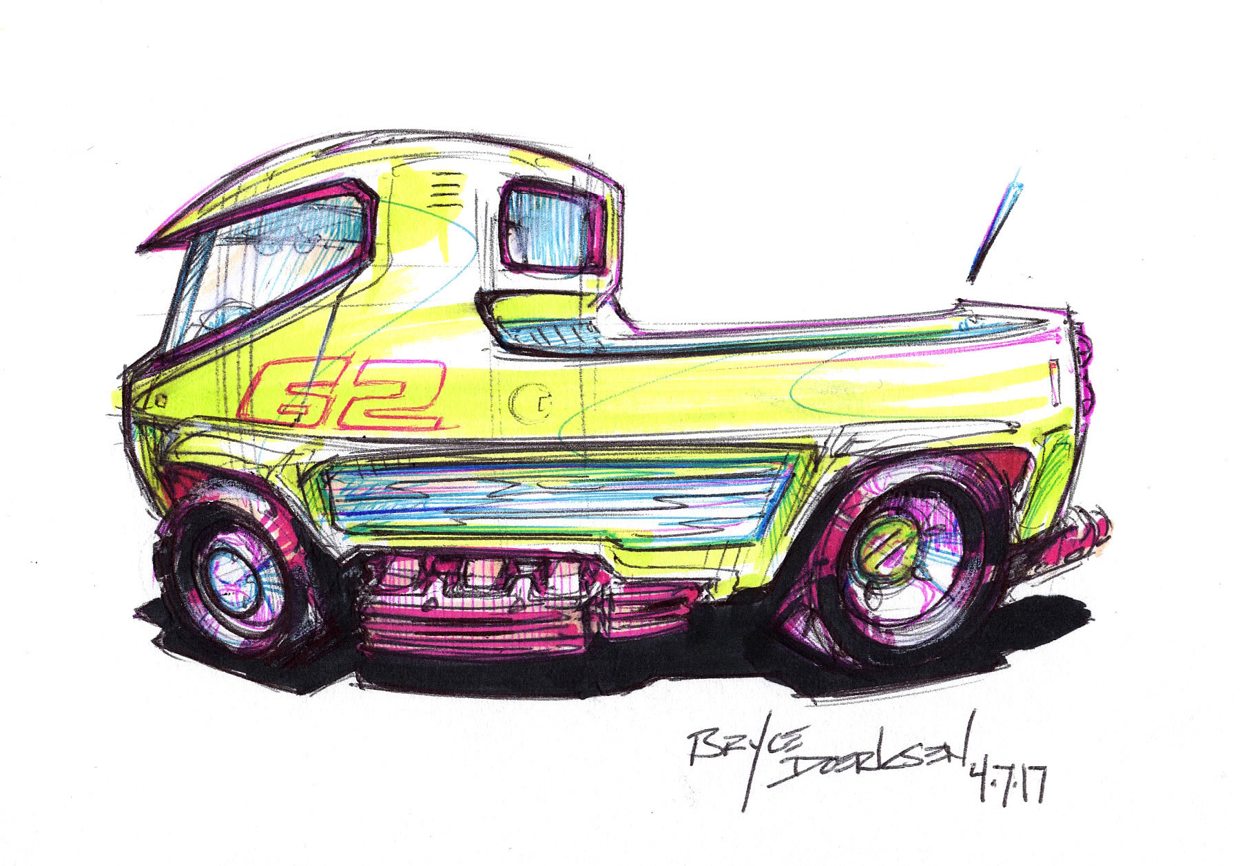 1800x1258 Bryce Doerksen - Hot Rod Sketches