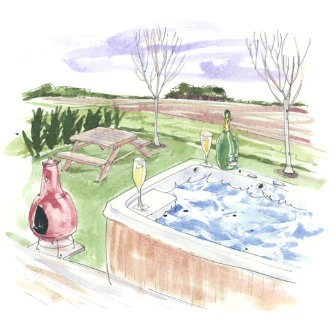 490x490 Hand Picked Norfolk Holiday Cottages To Rent - Hot Tub Sketch