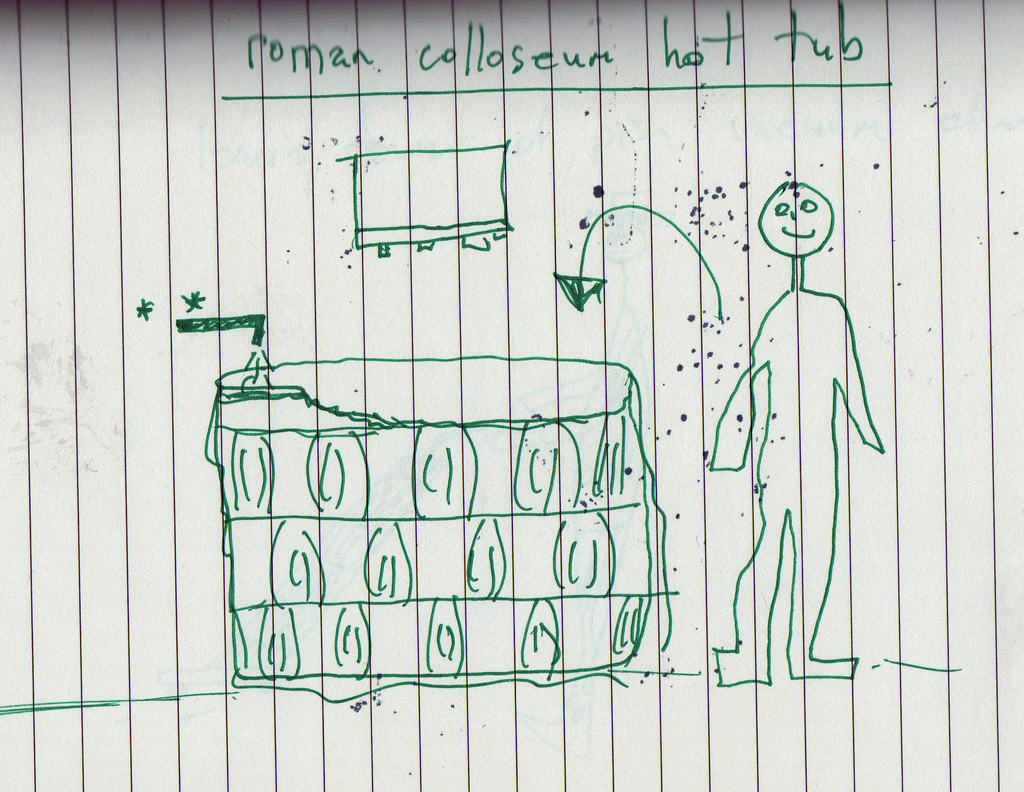 1024x792 Original Sketch Of The Roman Colosseum Hot Tub Interested - Hot Tub Sketch