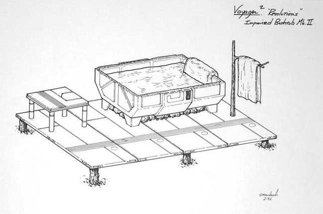 640x424 Star Trek Voyager Original Sketch Janeway Hot Tub - Hot Tub Sketch