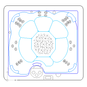 360x360 Autocad Drawing Outdoor Jacuzzi - Hot Tub Sketch