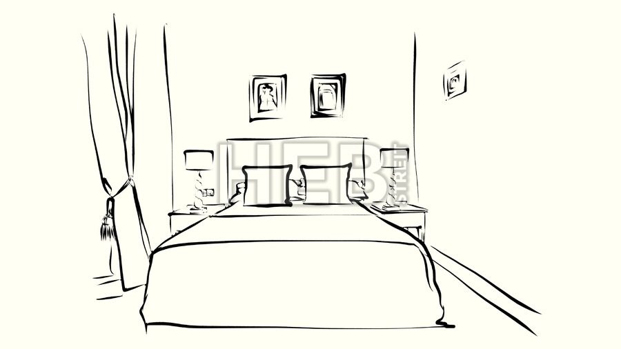 900x506 Hotel Room, Hand Drawn Sketched Animation Hebstreits - Hotel Room Sketch