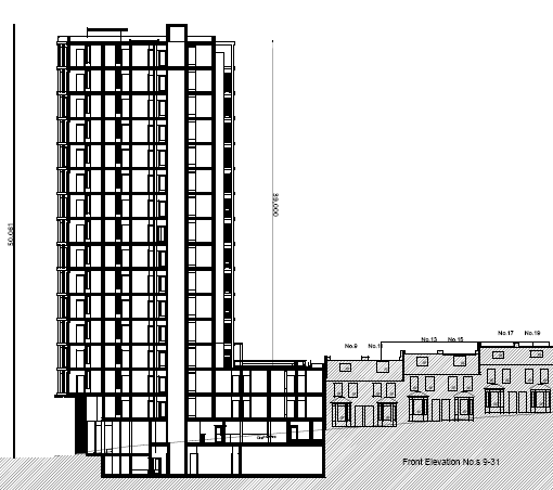 510x452 Tower Block Hotel Proposal In Mossbury Road Photos And Sketches - Hotel Sketch