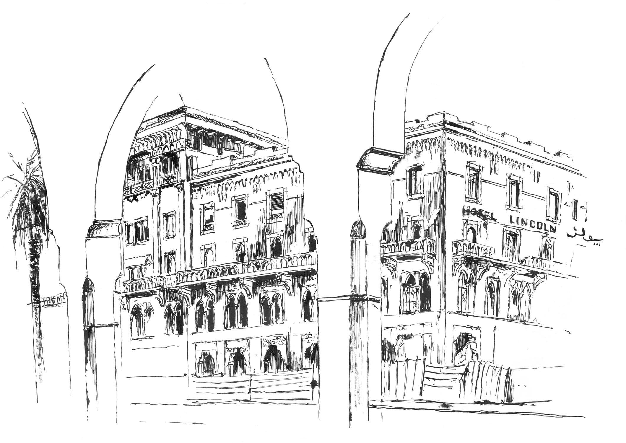 2119x1500 Traditional Wallpaper Sketch - Hotel Sketch