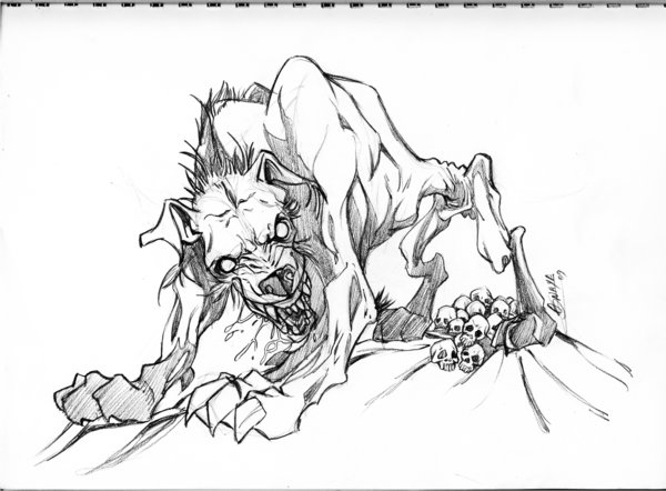 600x442 The Hound Of Hell Sketch By Osnaya - Hound Sketch