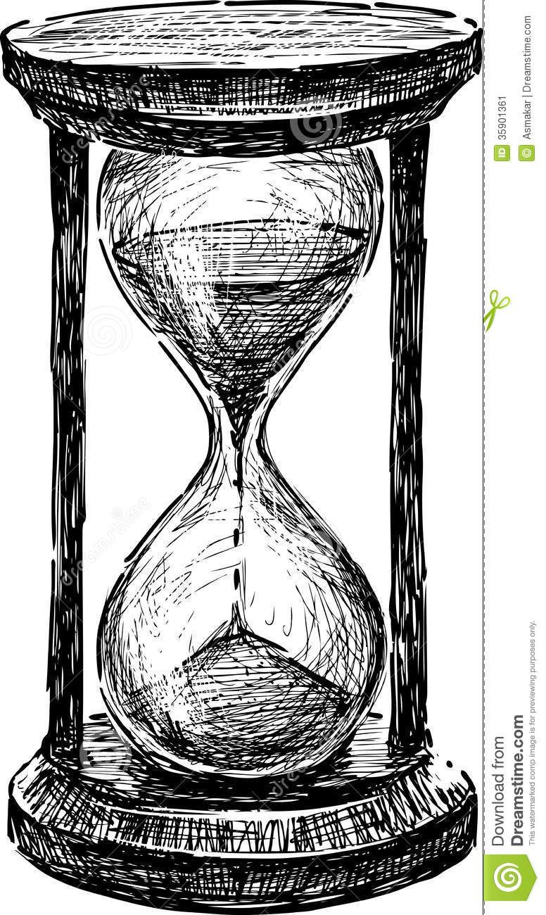 776x1300 Hourglass Stock Image - Hourglass Sketch