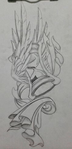 Hourglass Tattoo Sketch at PaintingValley.com | Explore collection of ...