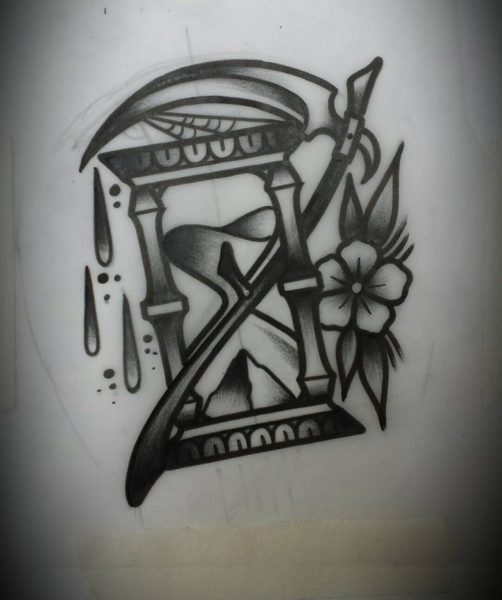 730x871 Hourglass Tattoo Designs, Ideas Design Trends - Hourglass Tattoo Sketch