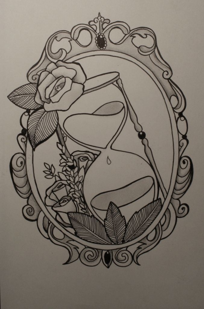 677x1024 More Like Framed Cat Tattoo By ~jllvr Tats - Hourglass Tattoo Sketch