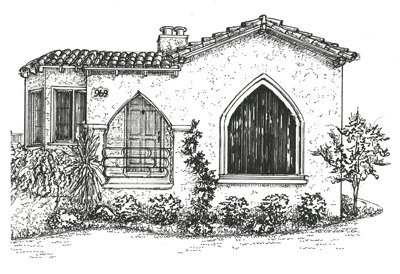 400x274 House Drawing Custom Ink Sketch Ships Free To Us Portrait Etsy - House Drawing Sketch