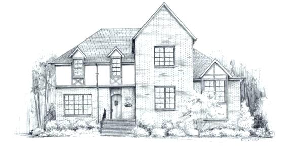 570x320 Sketches Of House Modern House Drawings A Perspective Sketch For A - House Drawing Sketch