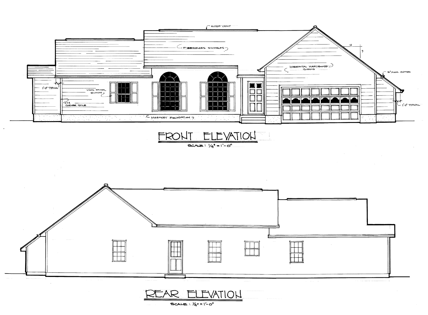 1500x1102 House Design Plan - House Elevation Sketch