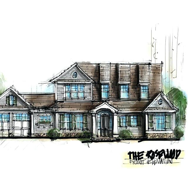 640x640 Elevation Sketch - House Elevation Sketch