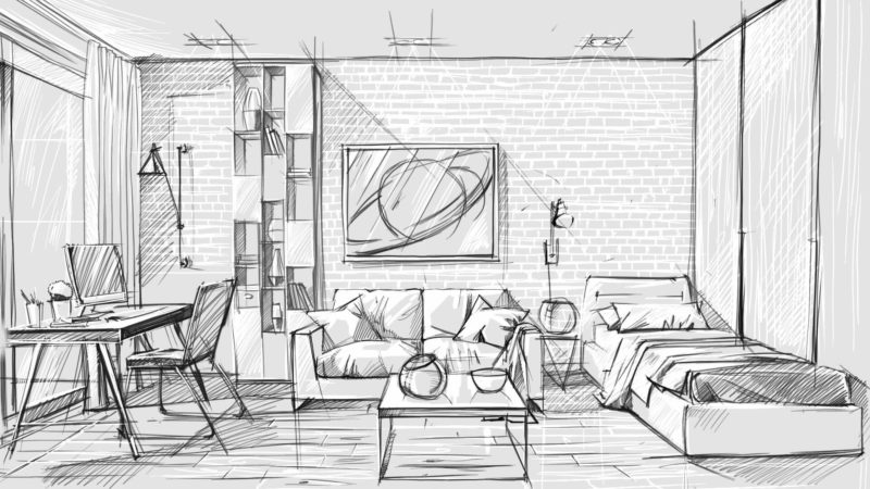 800x450 Interior Design Presentation - House Interior Sketch