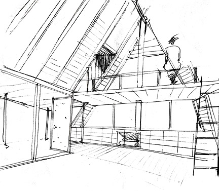 432x377 Interior Sketch Of Reese House - House Interior Sketch
