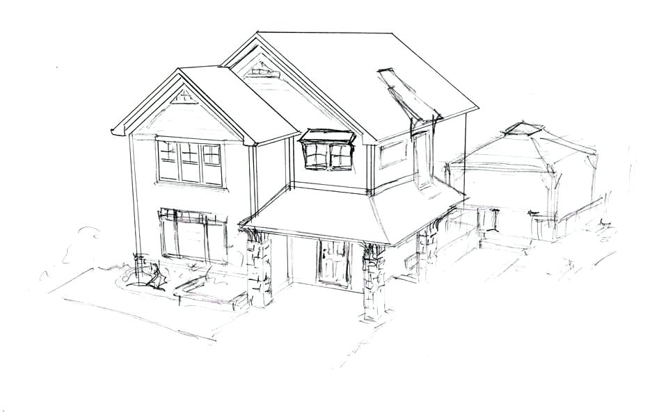 960x600 Sketched House House Interior Drawing Drawn Room Kitchen Room 3 - House Interior Sketch