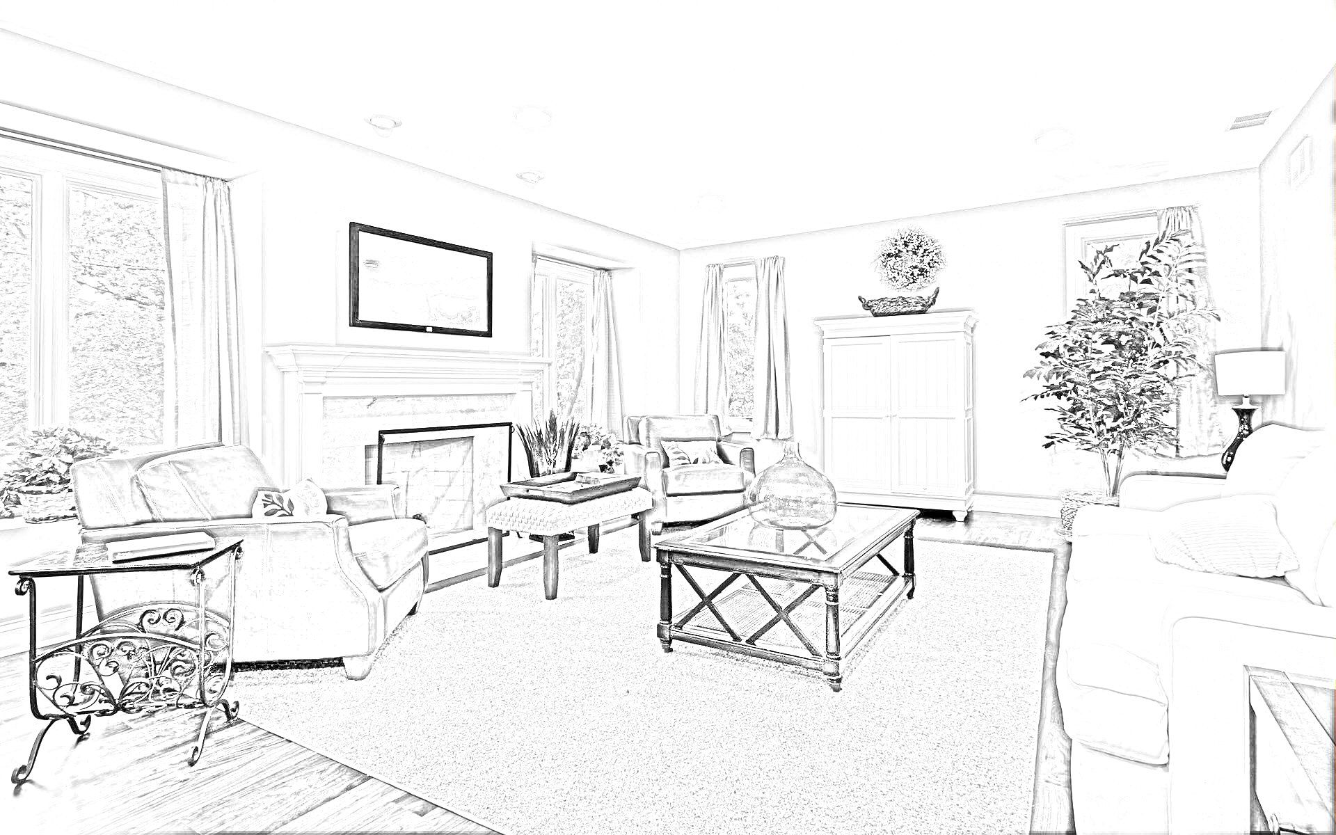 House Interior Sketch at PaintingValley.com | Explore collection of