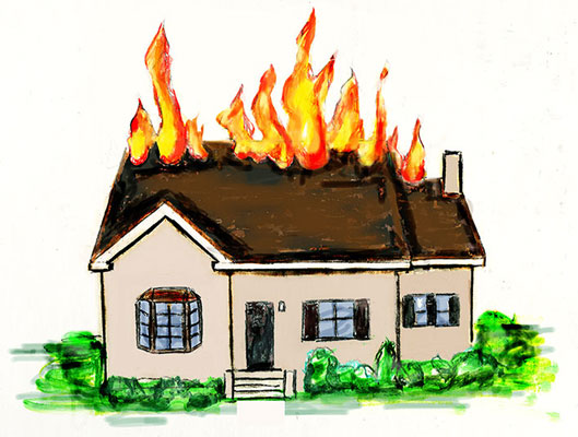529x400 Photos House On Fire How To Draw, - House On Fire Sketch