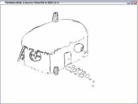 480x360 Gimp Drawing Test Simple House Sketch - House Outline Sketch
