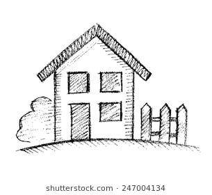 305x280 Drawn House - House Outline Sketch