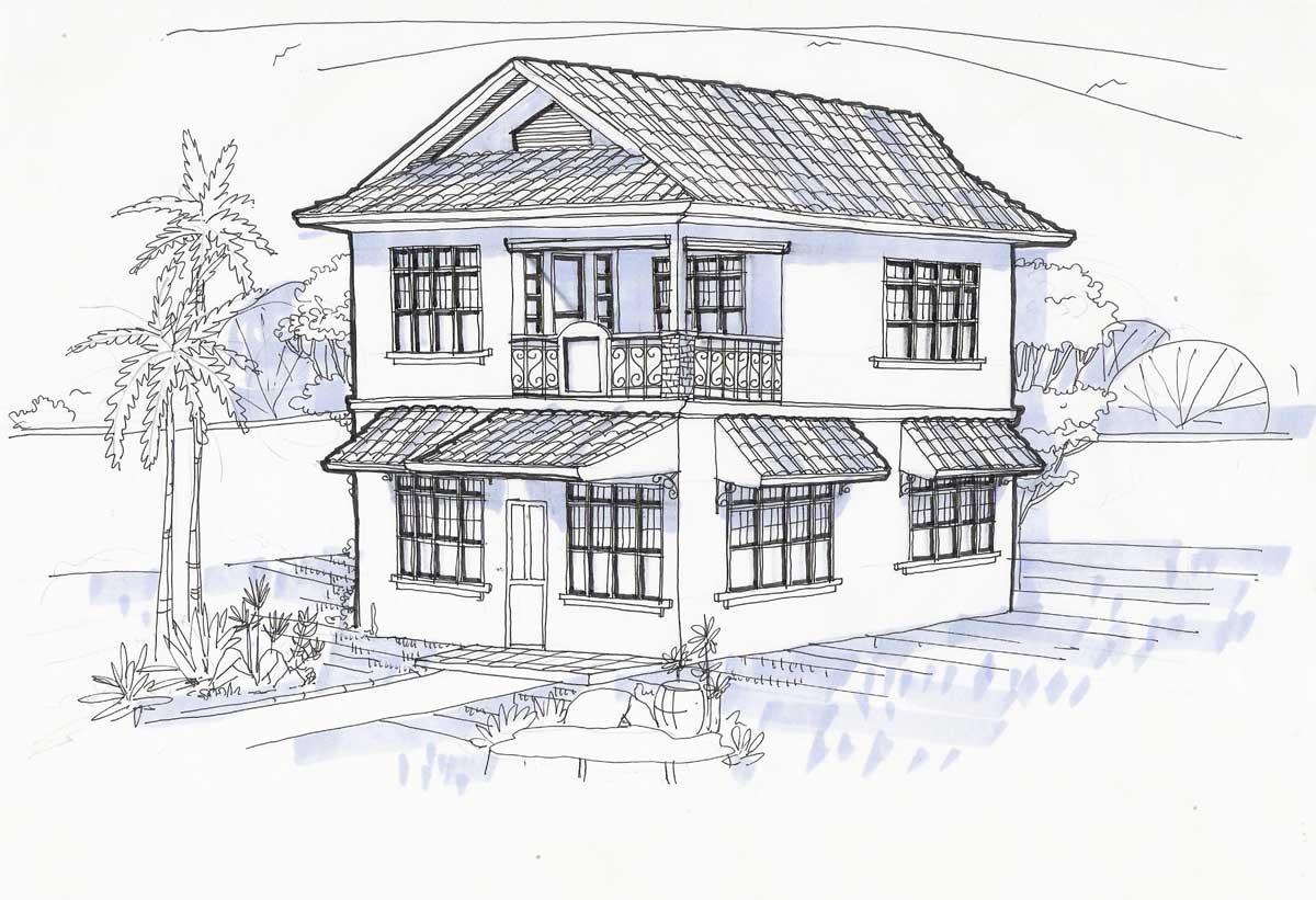 1200x821 Hc 21 25 Your Life In The Philippines, One Story House Sketch - House Roof Sketch