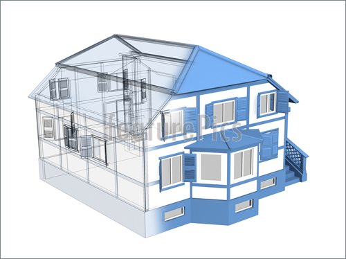 500x374 Picture Of 3d Sketch Of A House - House Sketch