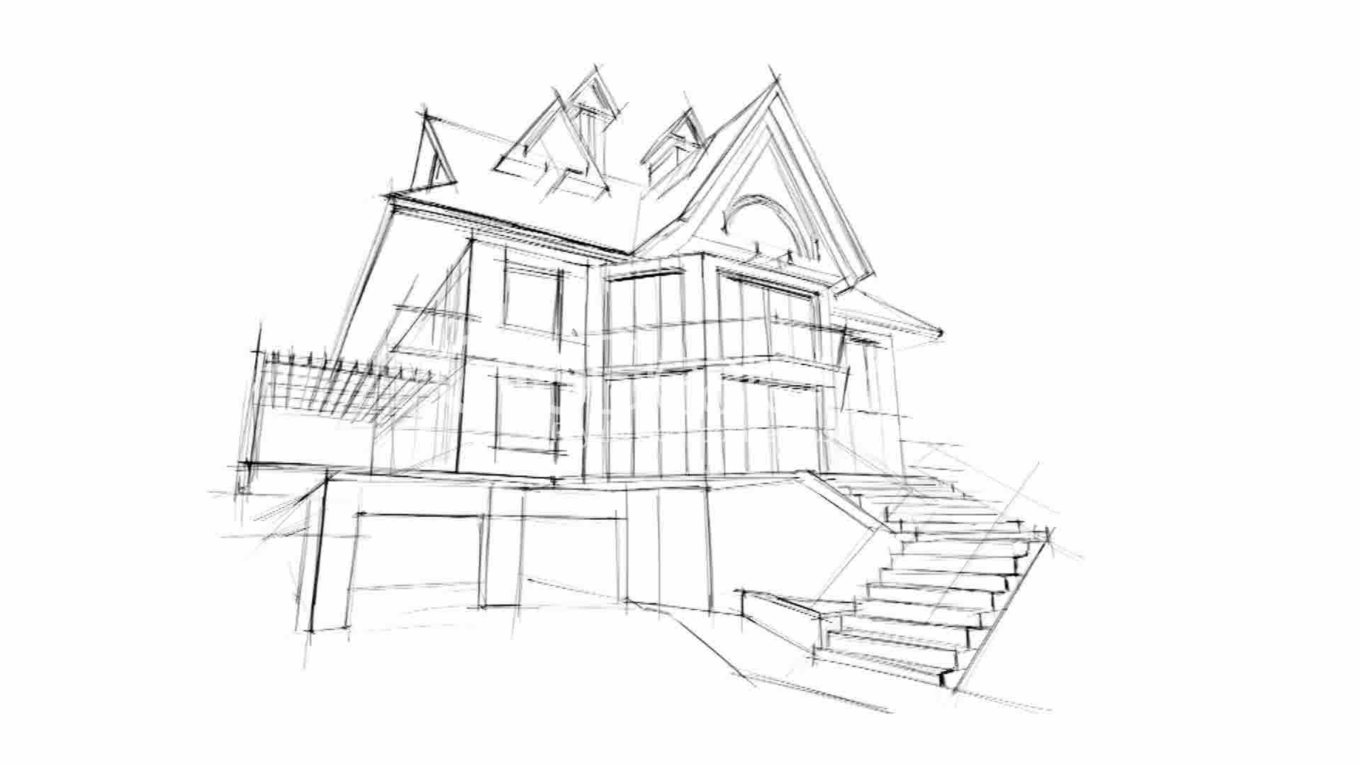 1920x1080 Sketch Of The House Royalty Free Video And Stock Footage - House Sketch