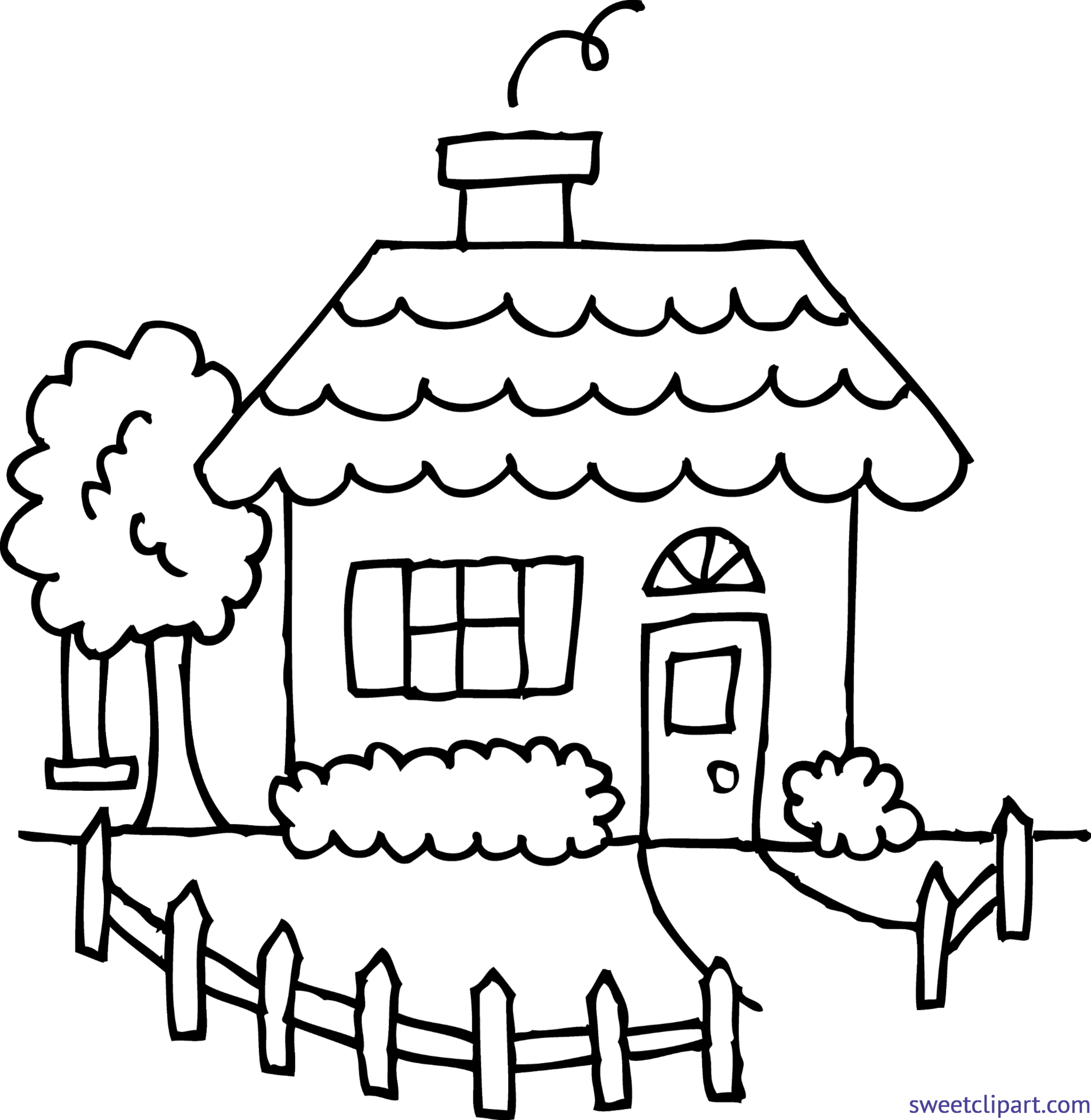 5375x5517 House Sketch Image Black And White Stock - House Sketch Clipart