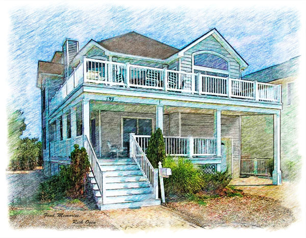 House Sketch Color at PaintingValley.com | Explore collection of House ...