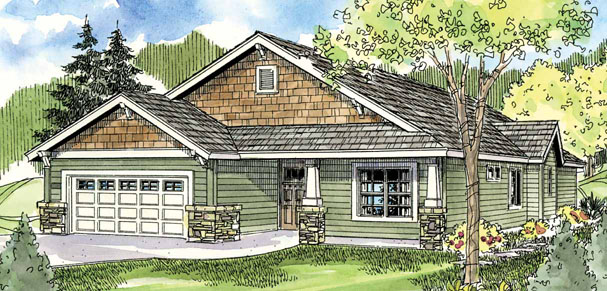 607x291 New House Plan Westwood 30 693 - House Sketch Color