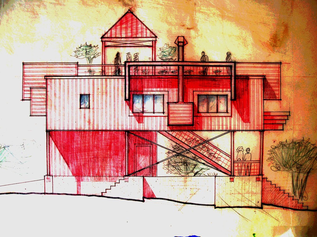 House Sketch Color at PaintingValley.com | Explore collection of House ...