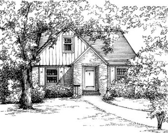 340x270 Drawn House Sketch - House Sketch Drawing
