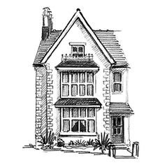 236x236 The 168 Best Line Drawings Of Houses Images House - House Sketch Drawing