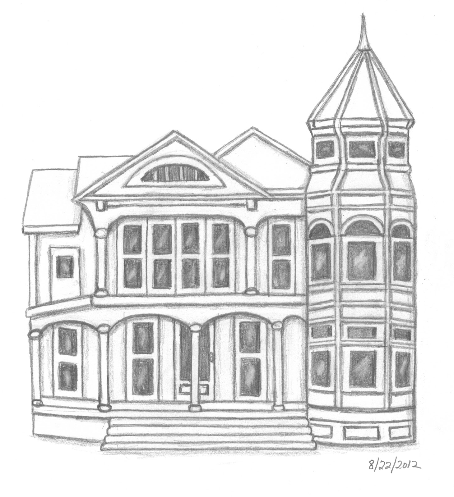 simple house sketch drawing