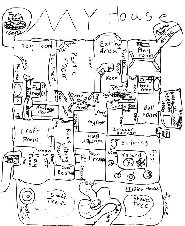 600x733 Draw Your Dream House - House Sketch For Kids