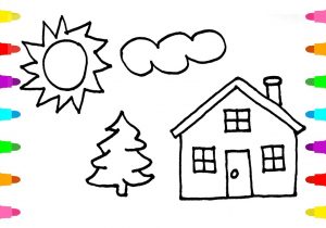 300x210 House Drawing For Colouring House Sketch Pictures For Kids Drawing - House Sketch For Kids