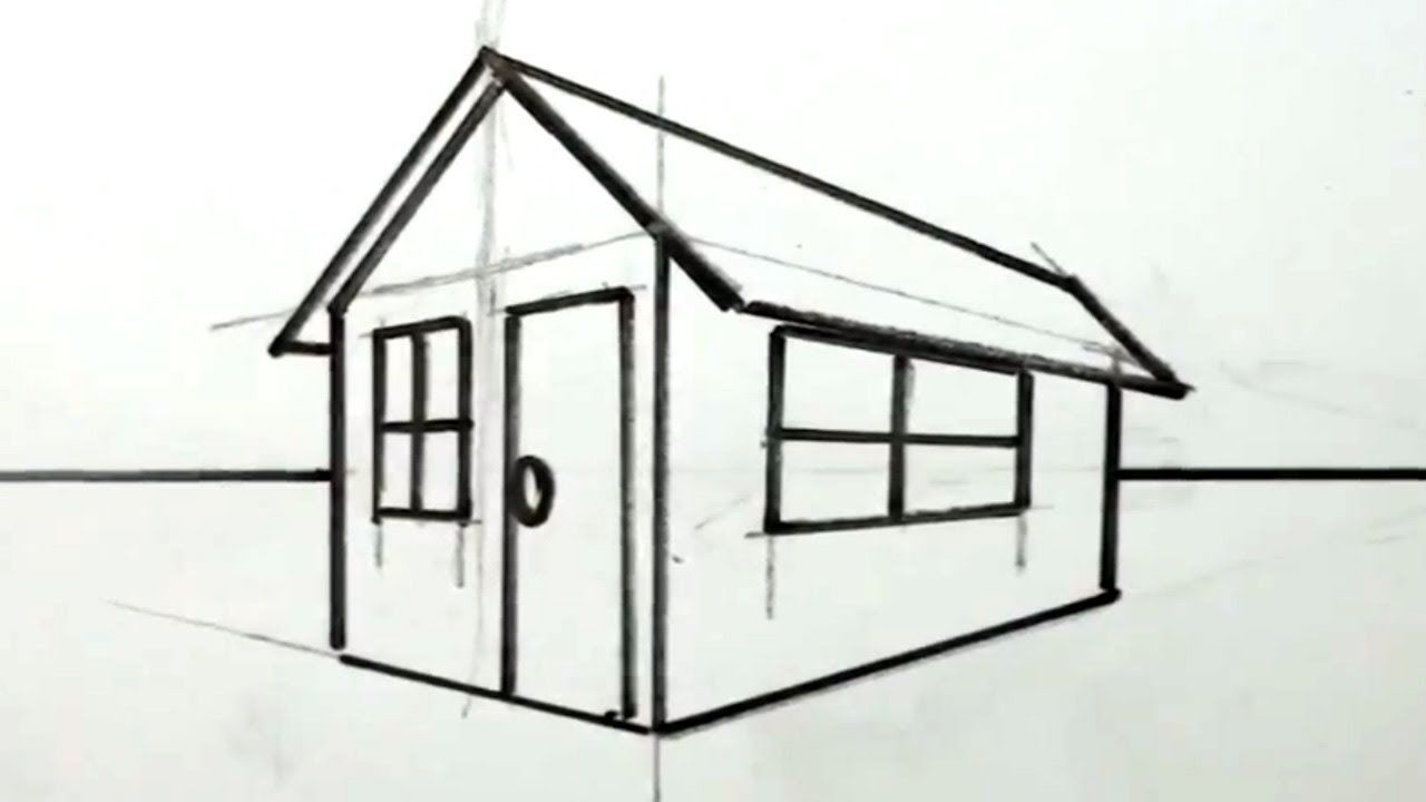 1280x720 How To Draw A House In 3d For Kids - House Sketch For Kids