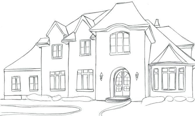 670x400 Dream House Drawing - House Sketch Images