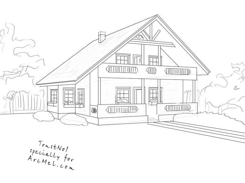 800x600 How To Draw A House Alexandriacafe.us - House Sketch Step By Step