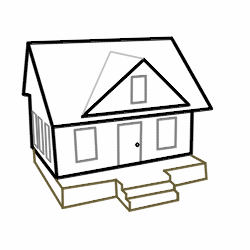 250x250 Drawing Cartoon Houses, Step By Step House Drawing Designs - House Sketch Step By Step