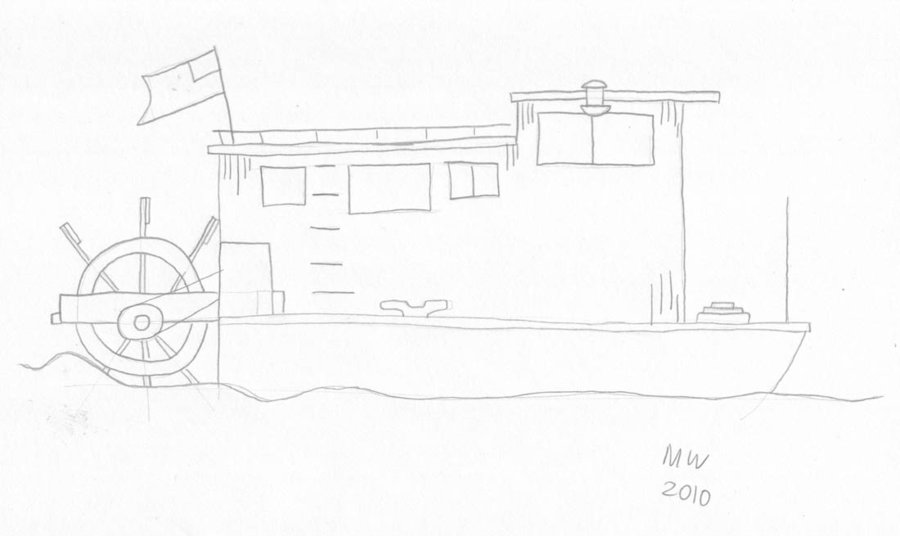 900x536 Houseboat The Art Of Max West - Houseboat Sketch