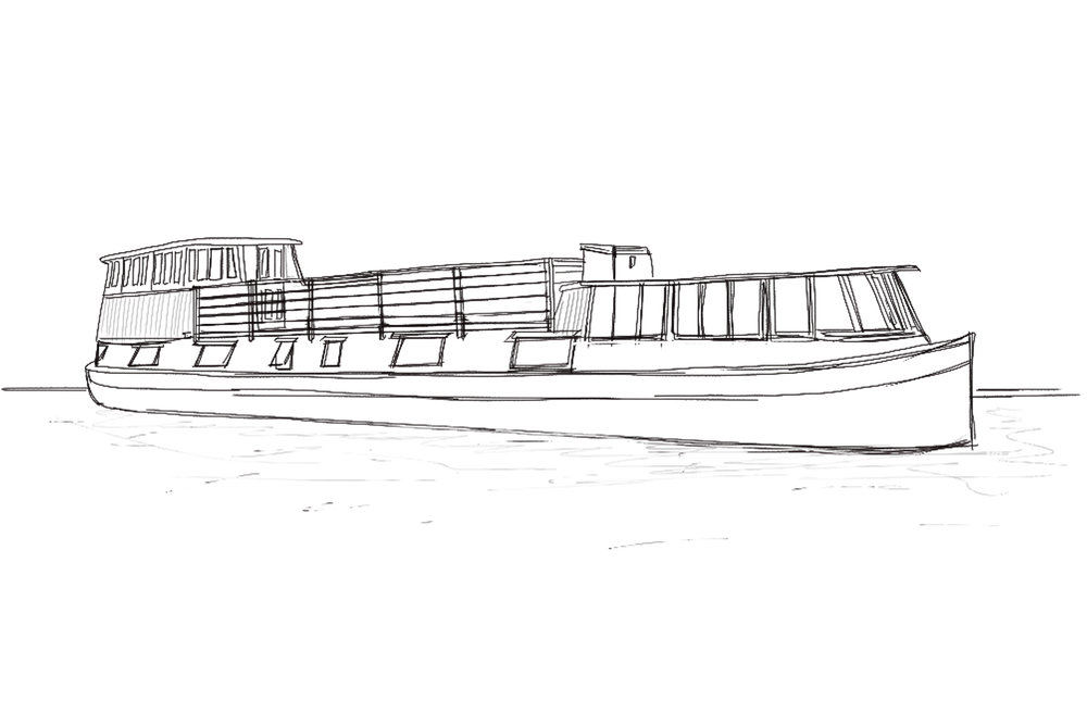 1000x667 Maida Vale Houseboat Ii - Houseboat Sketch