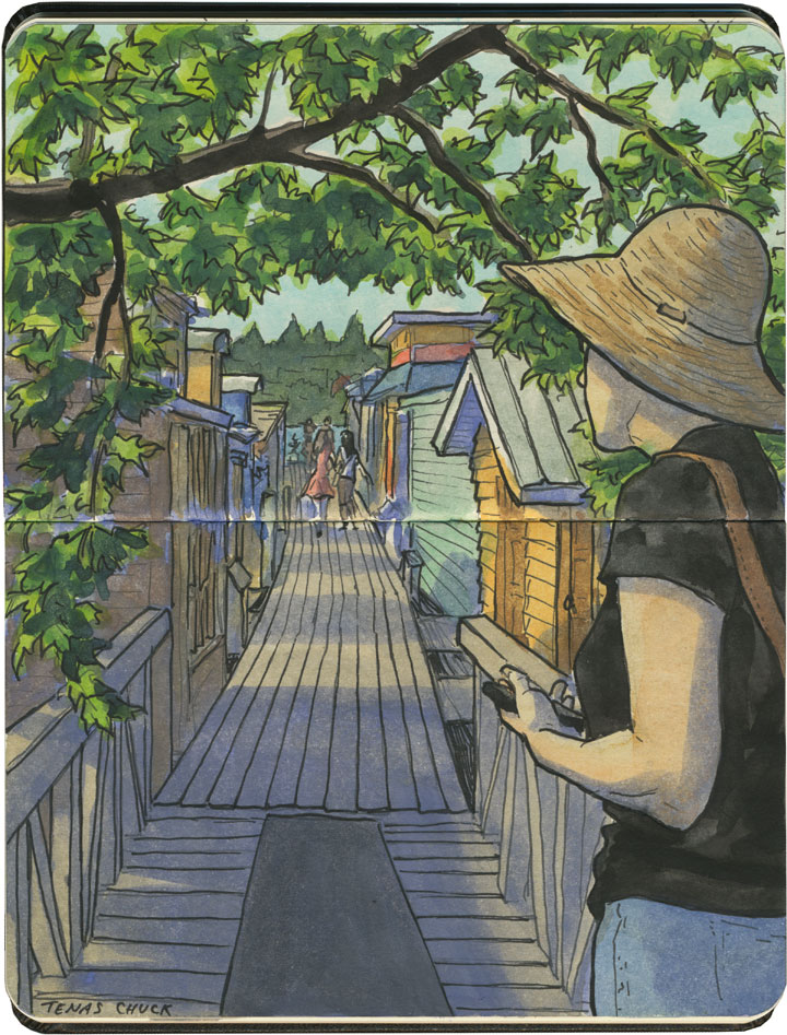 720x947 Boat Sweet Boat Drawn The Road Again - Houseboat Sketch