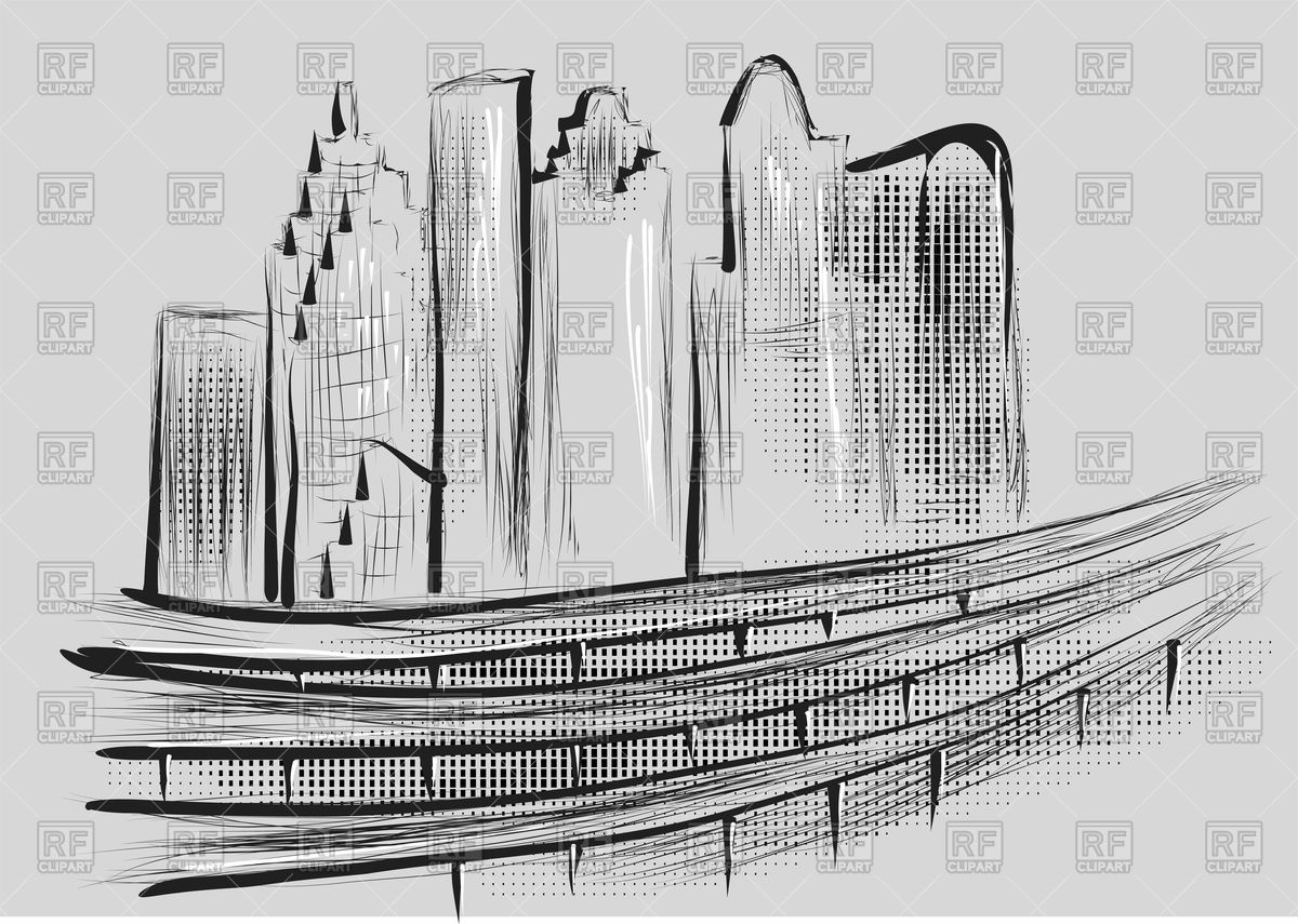 1200x855 Houston Skyline On Gray Background Vector Image Vector Artwork - Houston Skyline Sketch