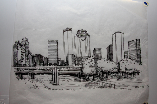 500x333 Peter Brown Releases For An Even Better Houston - Houston Skyline Sketch