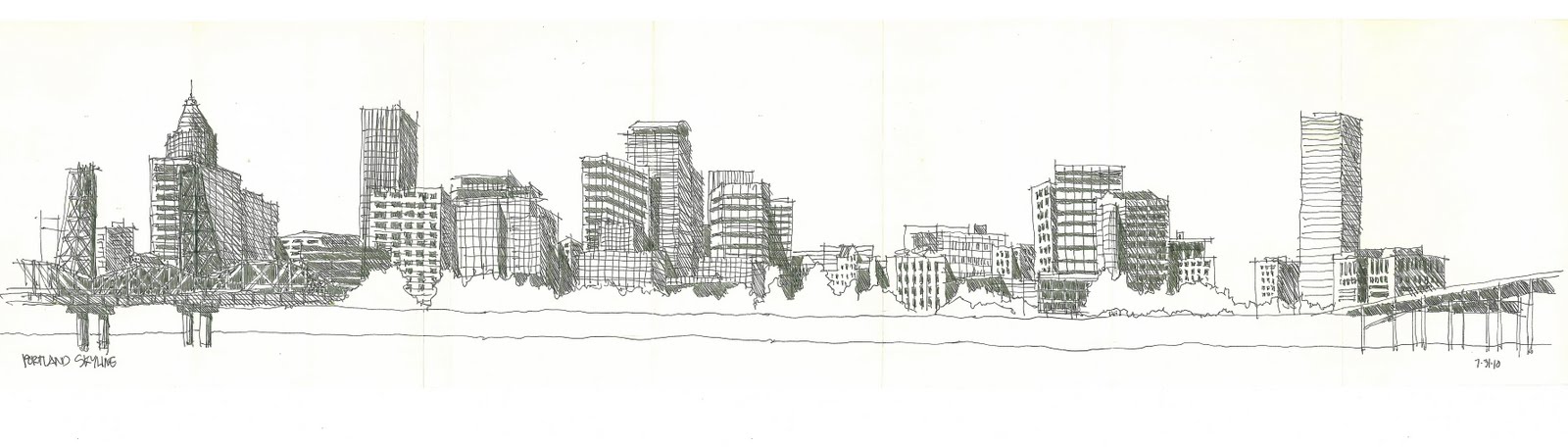 1600x457 Sketchy G - Houston Skyline Sketch